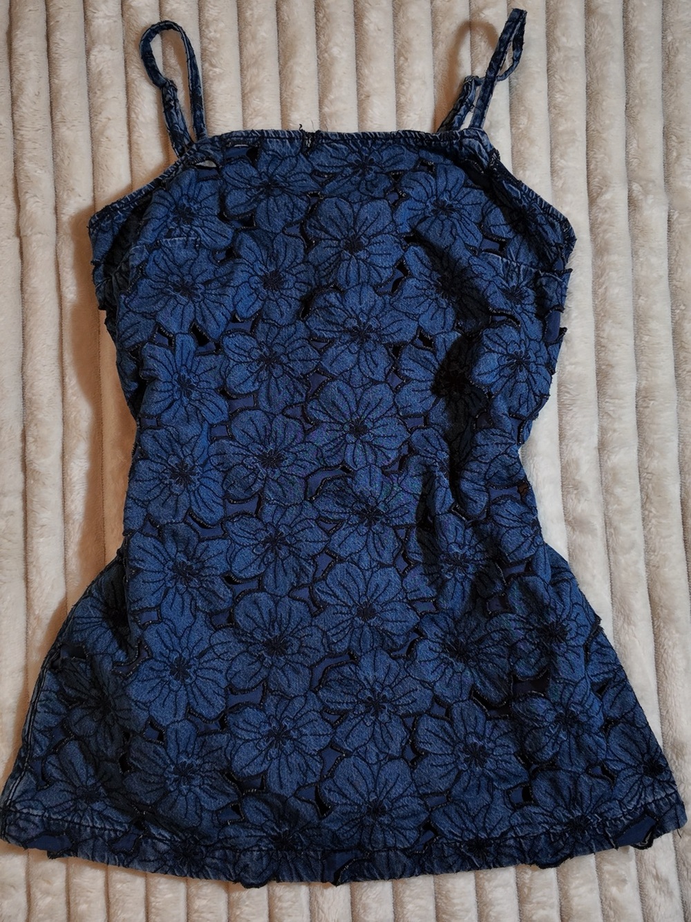 American Eagle Outfitters Navy Floral Lace Spaghetti Strap Dress